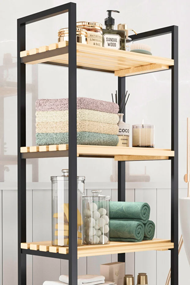 Banyo Düzenleyici Mutfak Rafı Banyo Dolabı Çok Amaçlı Dolap 4 Katlı Metal Mutfak Düzenleyici